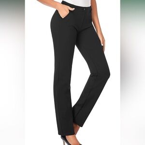 Stretchy Straight Leg Dress Pants